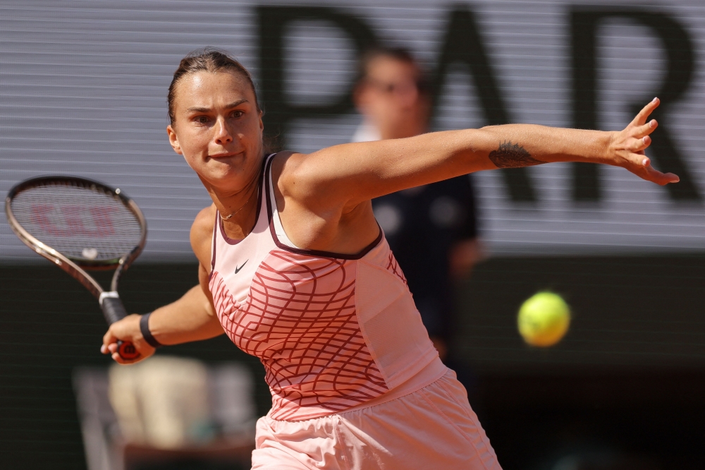 Sabalenka forehand snapshot.
