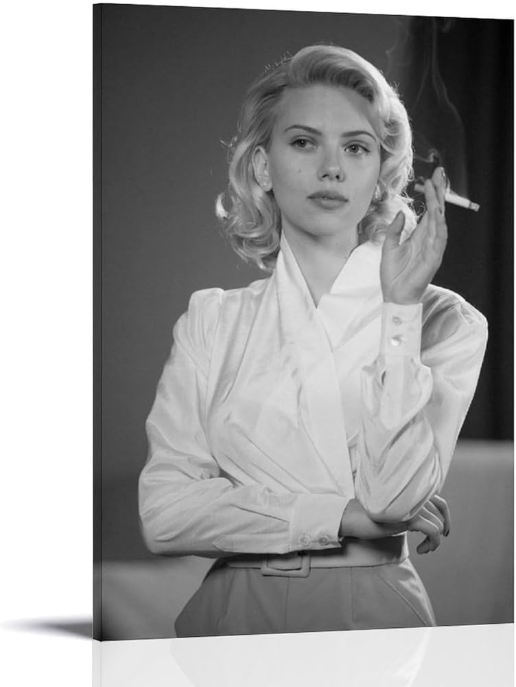 scarlett johansson black and white photo 0010