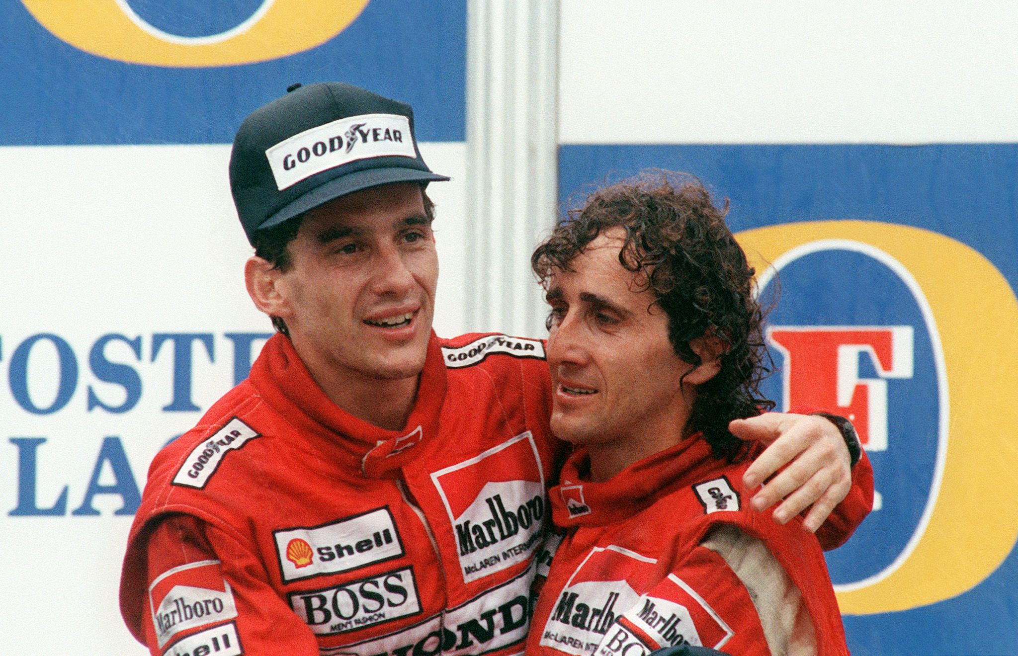 Senna victory celebrations