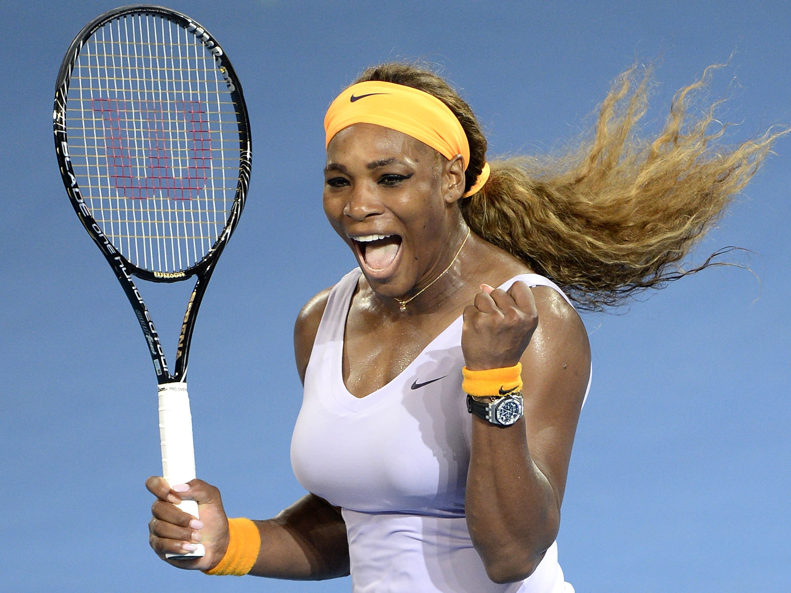 Serena Williams with trophies