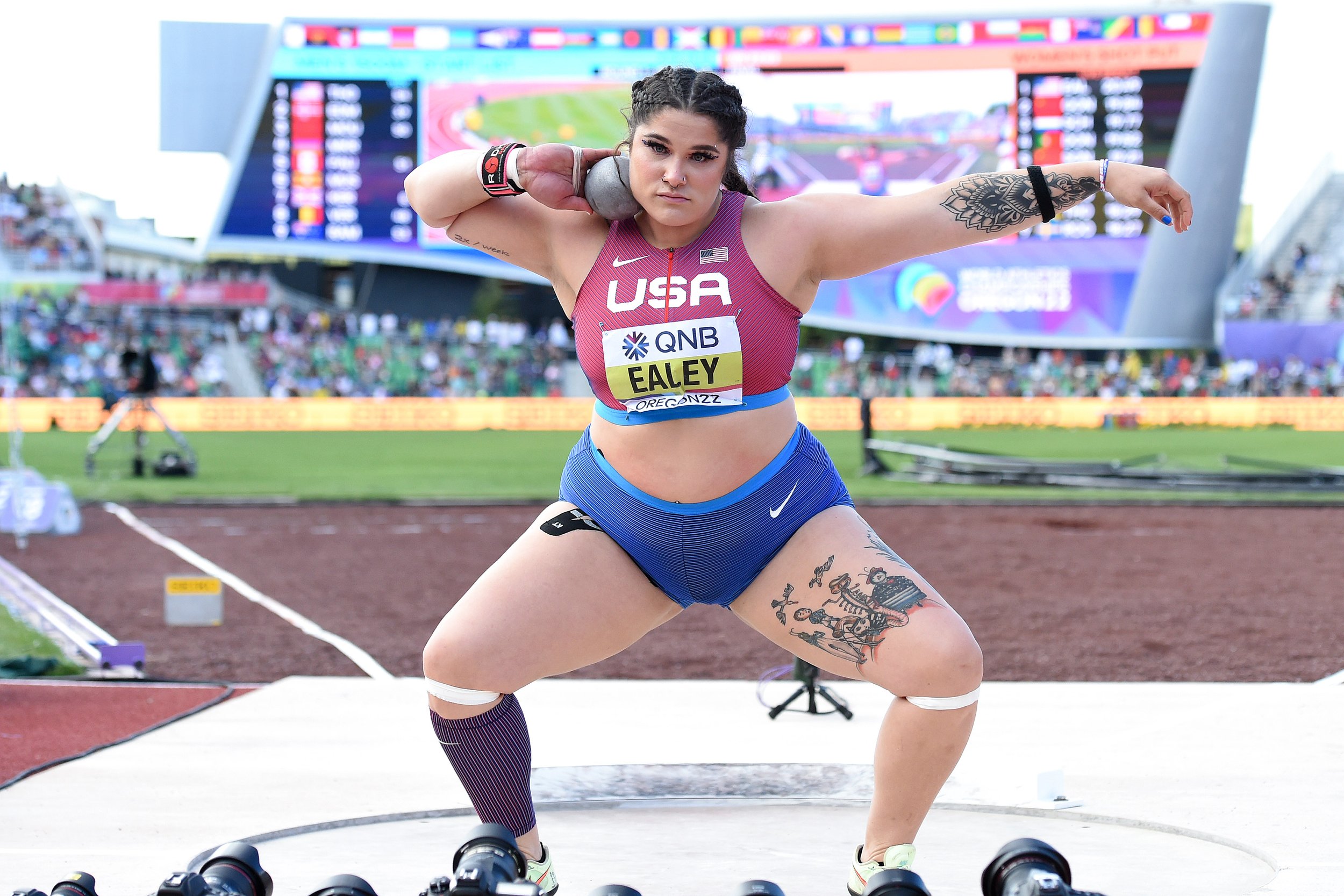 shot put event photography