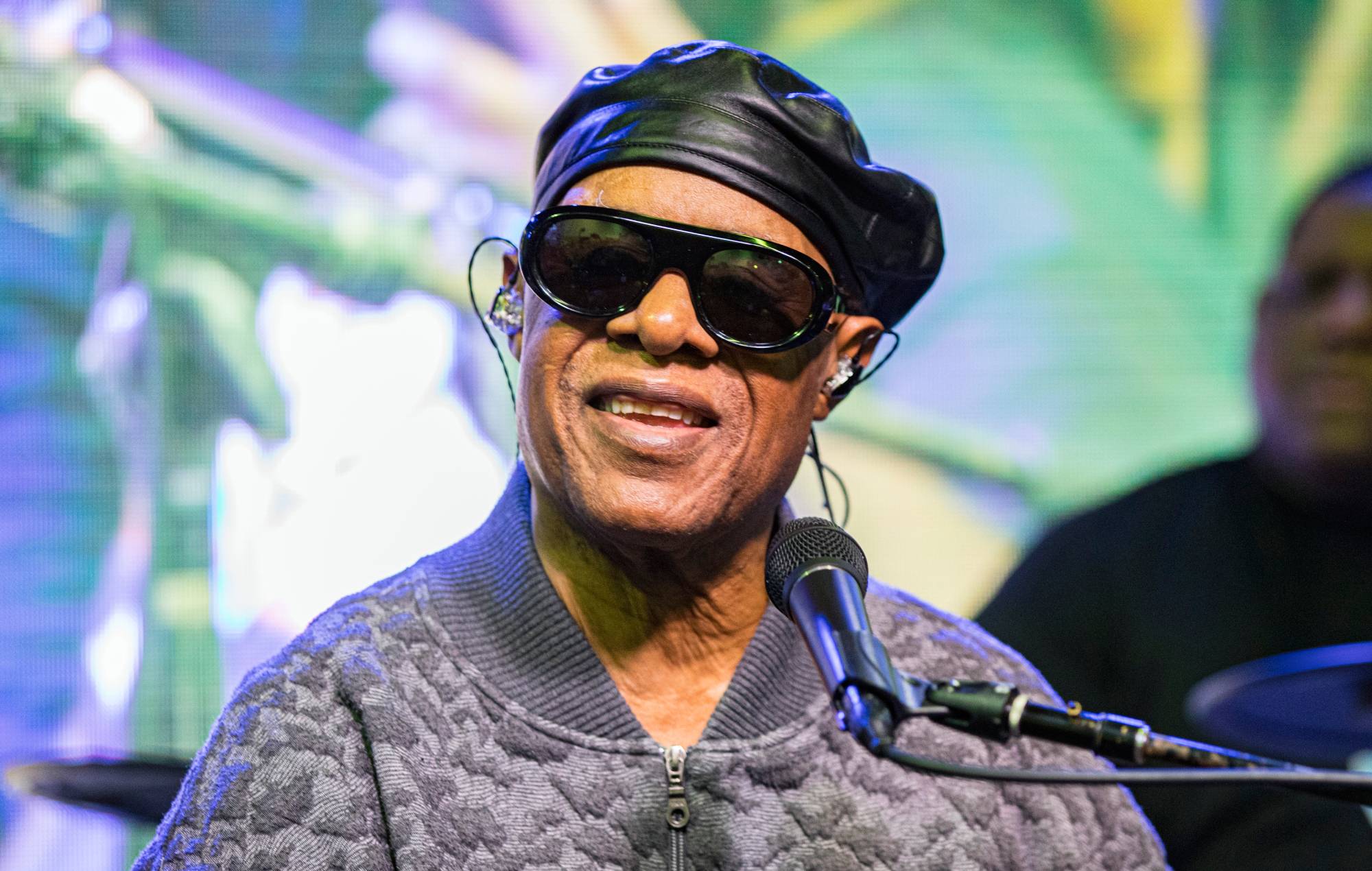 Stevie Wonder candid shots.
