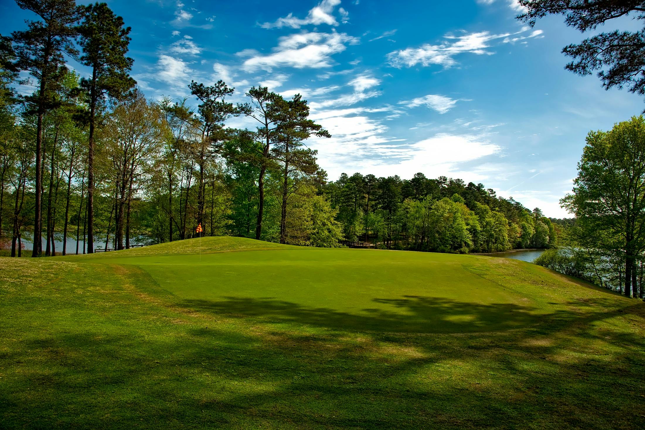 sunrise over golf course