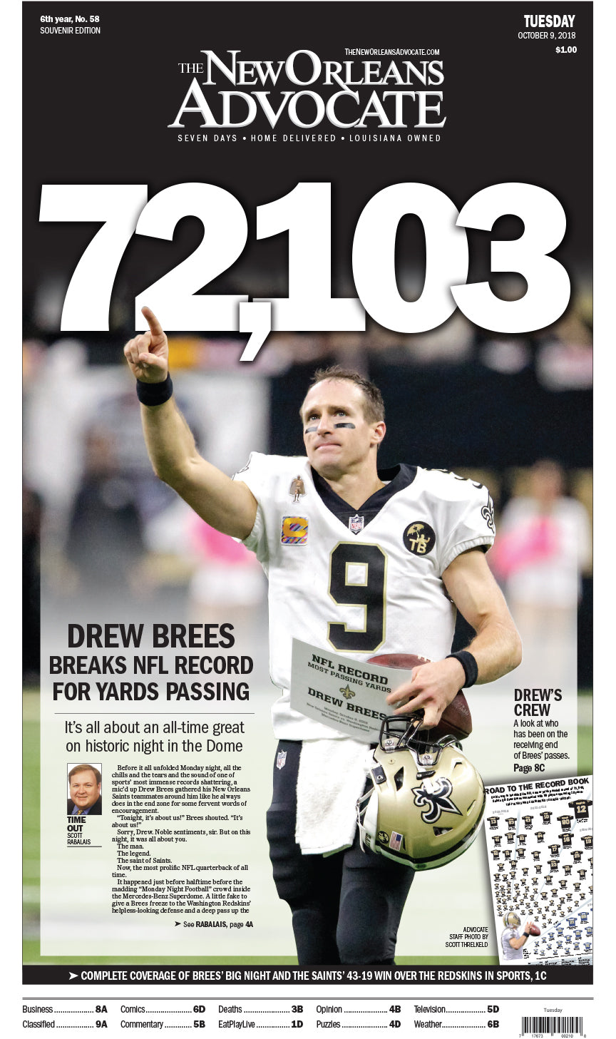 vintage Drew Brees print