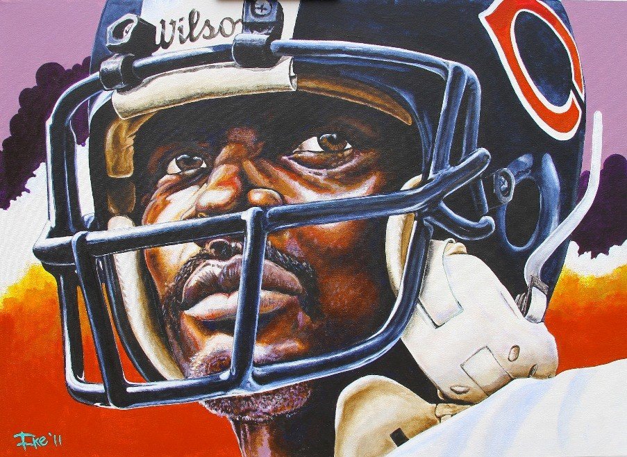 Walter Payton art tribute.