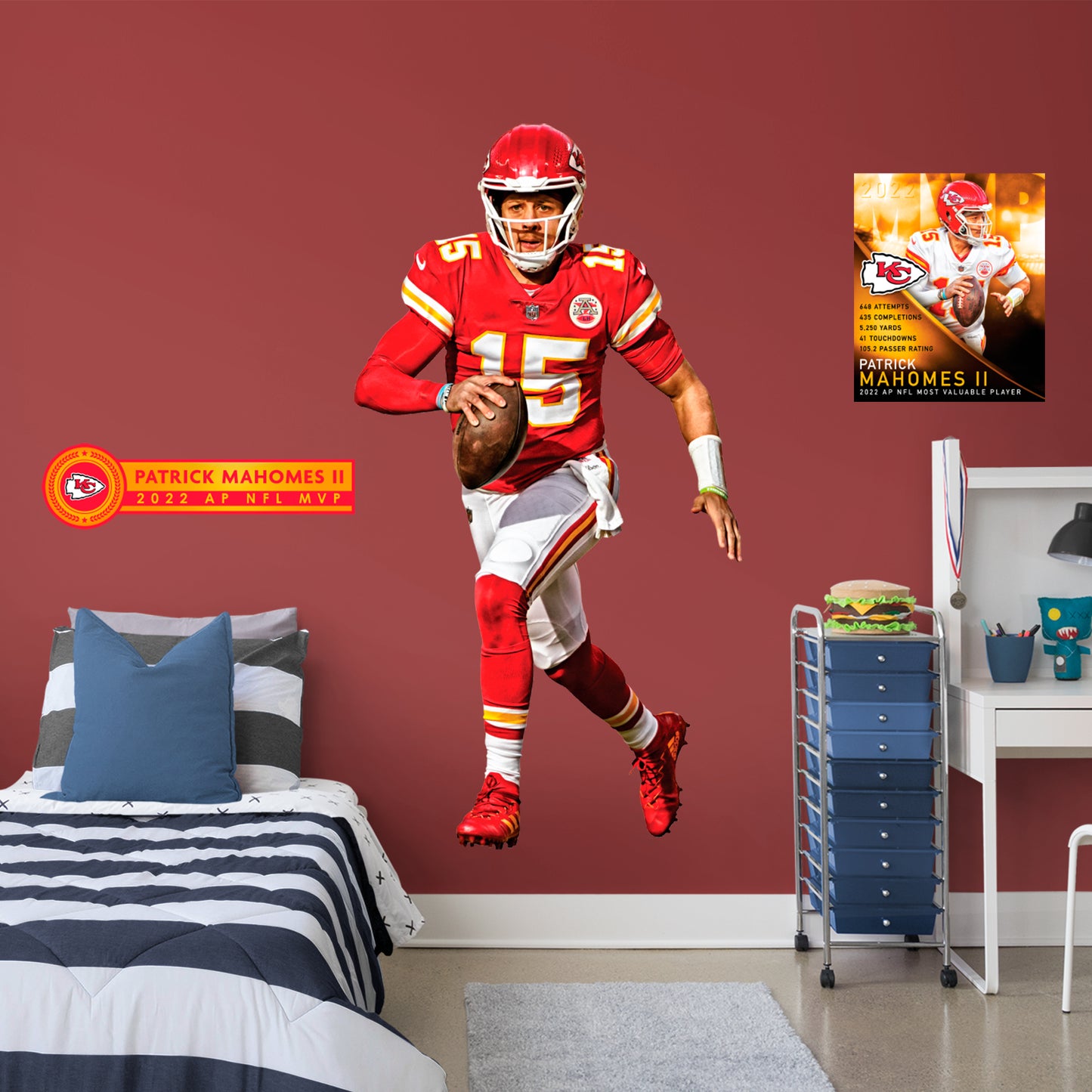what is the sticker on the back of patrick mahomes helmet 0027