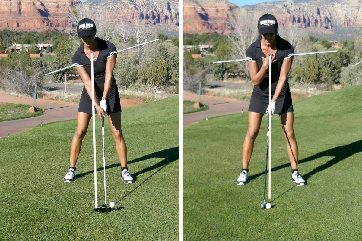 women’s golf swing comparison.