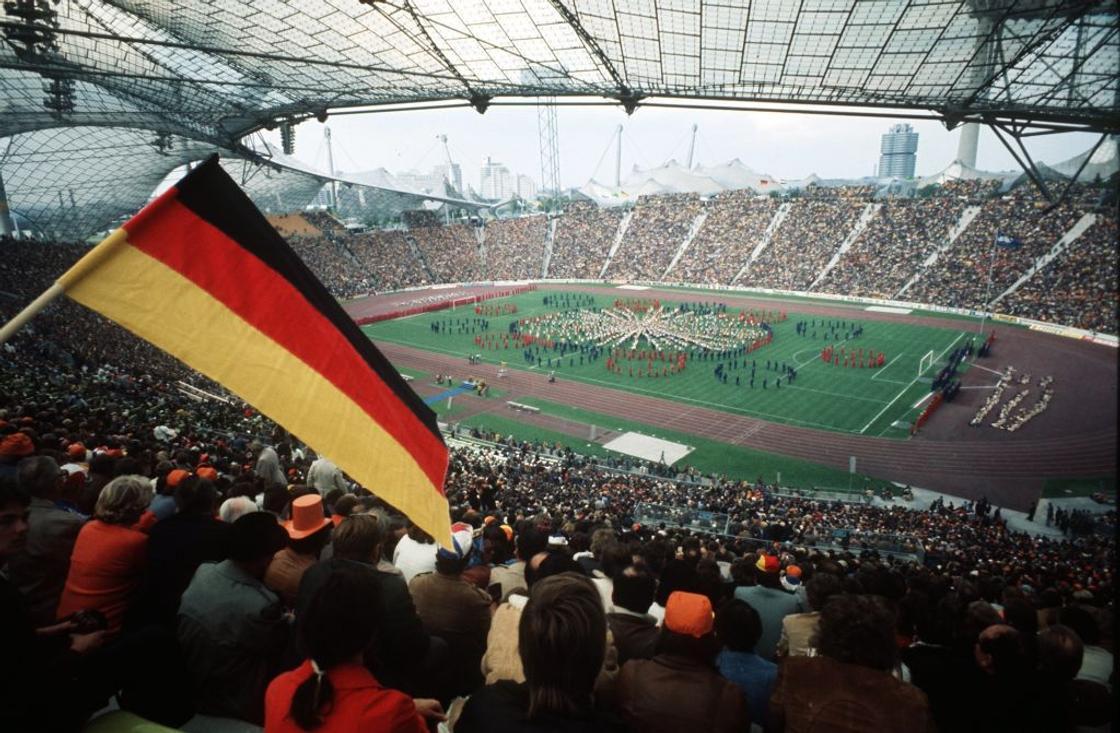 German fans with the flag during the FIFA World Cup