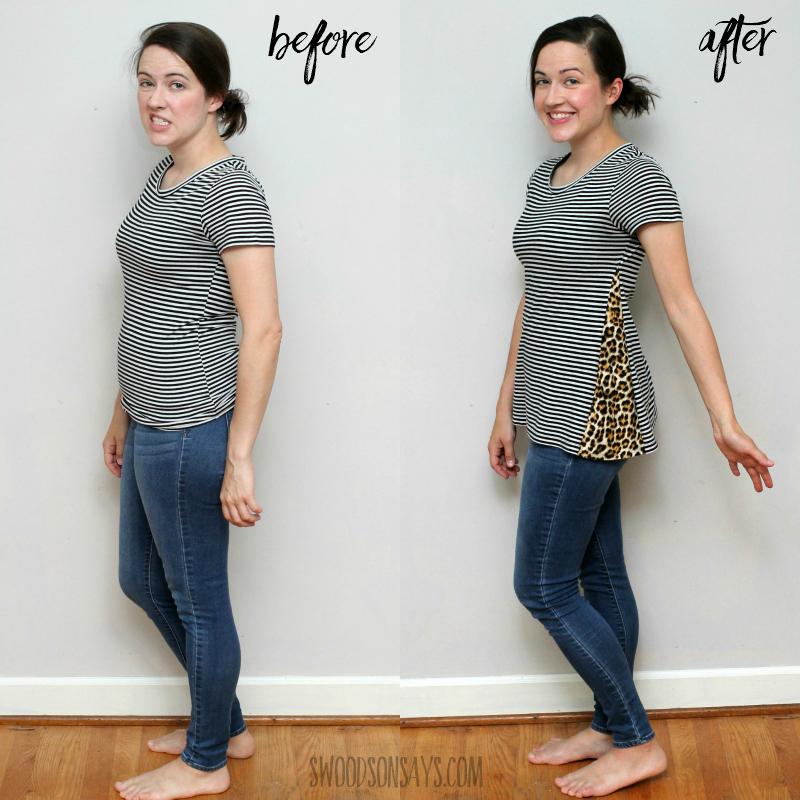 tshirt upcycle before and after