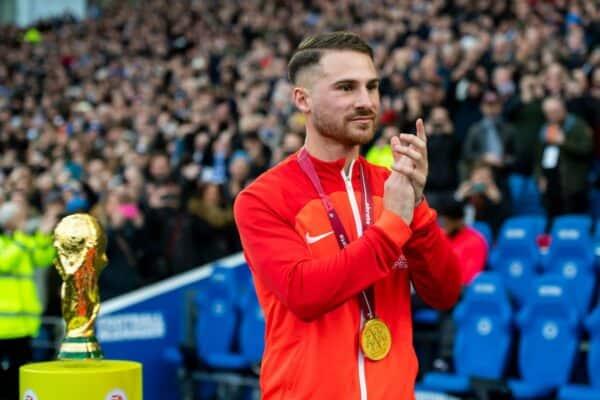 BRIGHTON & HOVE, ENGLAND - Saturday, January 14, 2023: Brighton & Hove Albion's Alexis Mac Allister gets away from Liverpool's captain Jordan Henderson during the FA Premier League match between Brighton & Hove Albion FC and Liverpool FC at the Falmer Stadium. (Pic by David Rawcliffe/Propaganda)