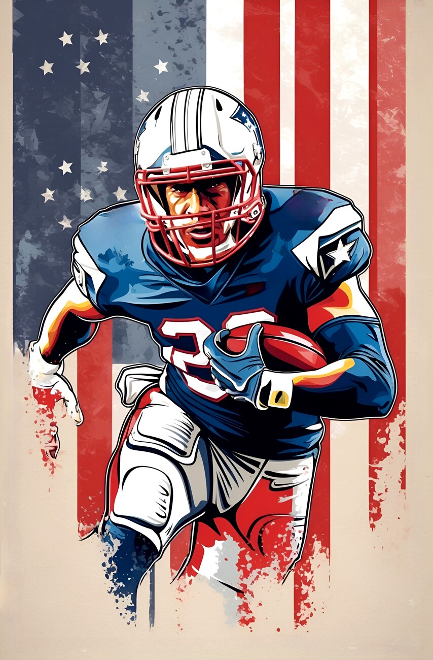 American football posters showcasing record-breaking moments in history