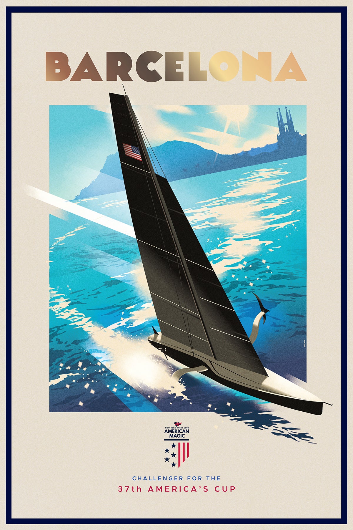 Americas cup poster showcasing overcoming challenges and triumphs