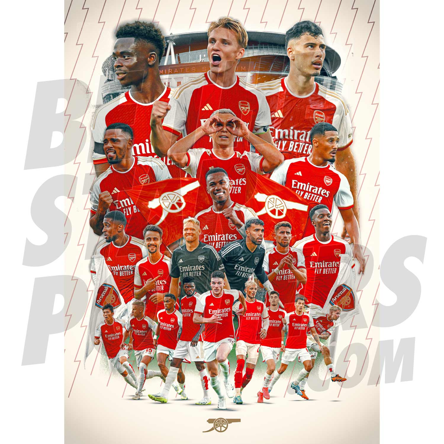 Motivated fans display amazing arsenal posters to showcase pride