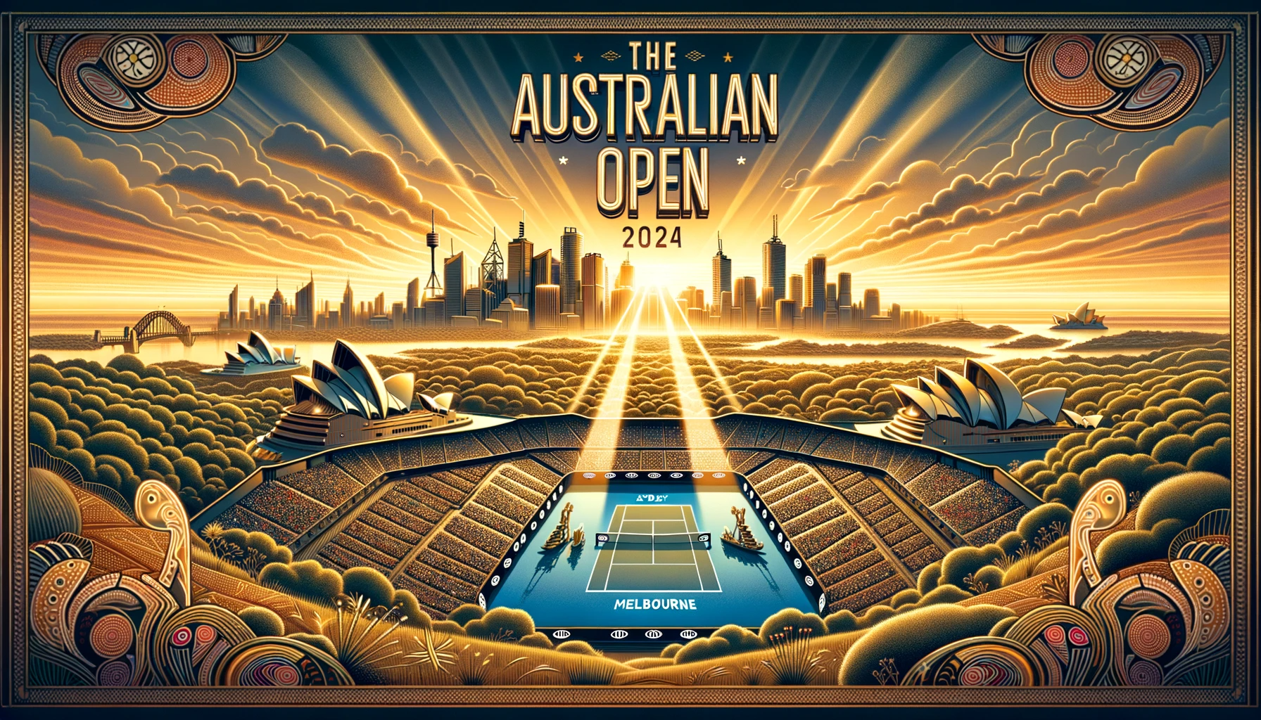 Australian open 2024 poster showcasing the spirit of invincible
