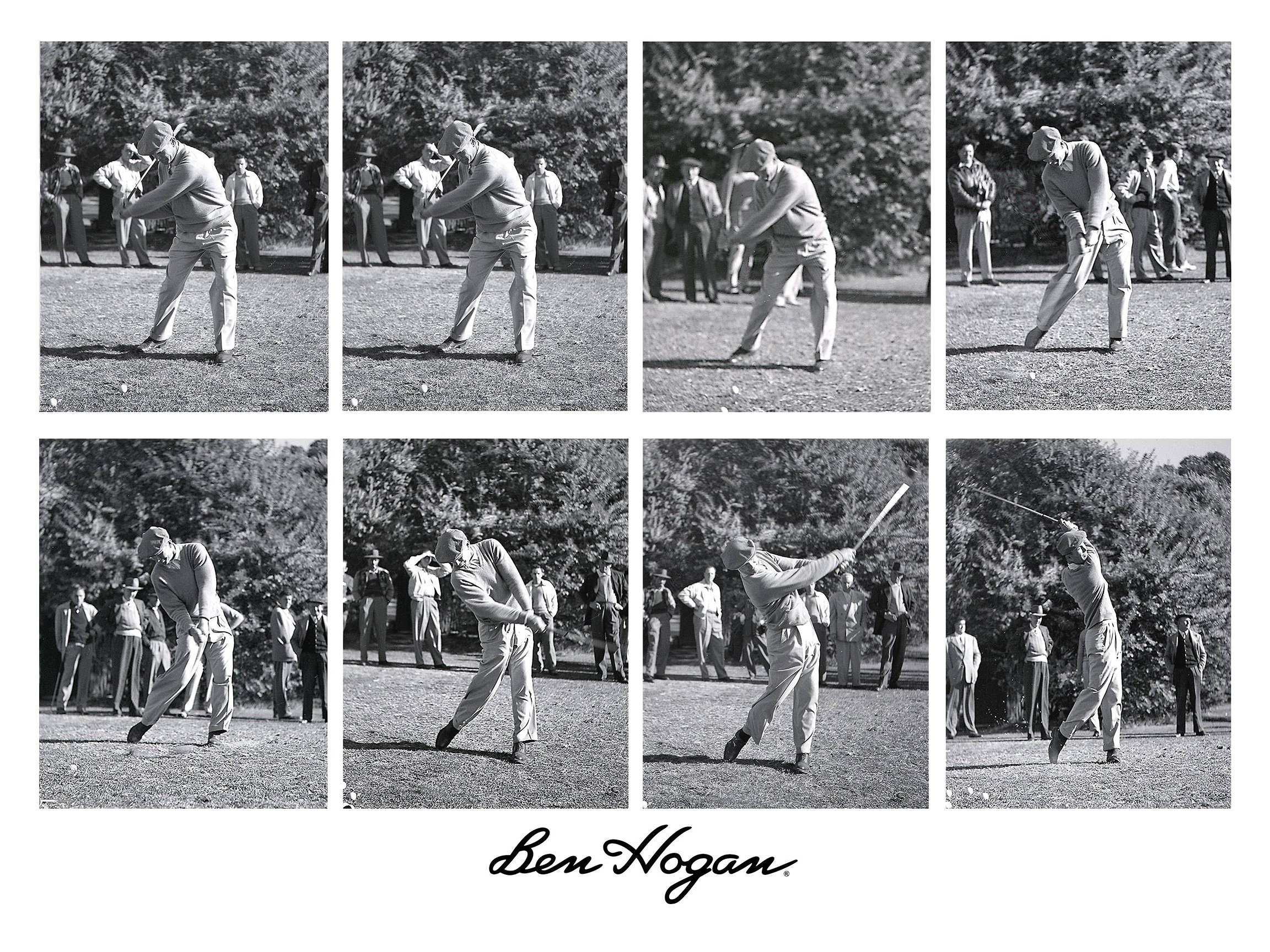 Courageous golfers master the ben hogan swing sequence poster for success