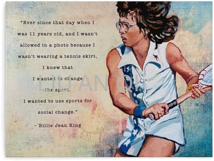 Billie jean king poster synergetic designs for passionate fans