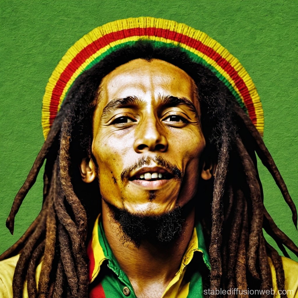 Sporting a vibrant bob marley portrait to celebrate his legacy