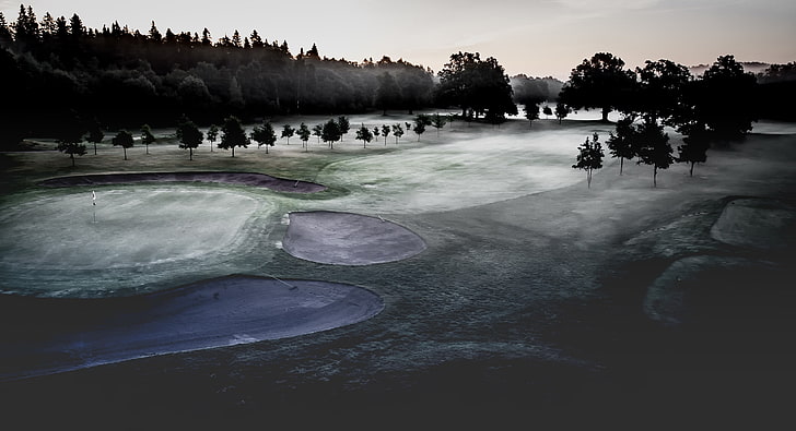 Dark golf course wallpaper to create a strategic atmosphere for your space