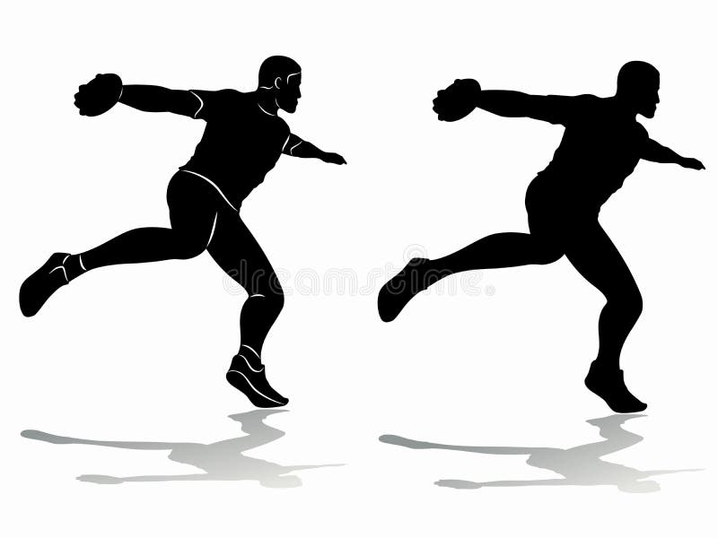 Stylish discus silhouette showcasing athletic grace and power in sports