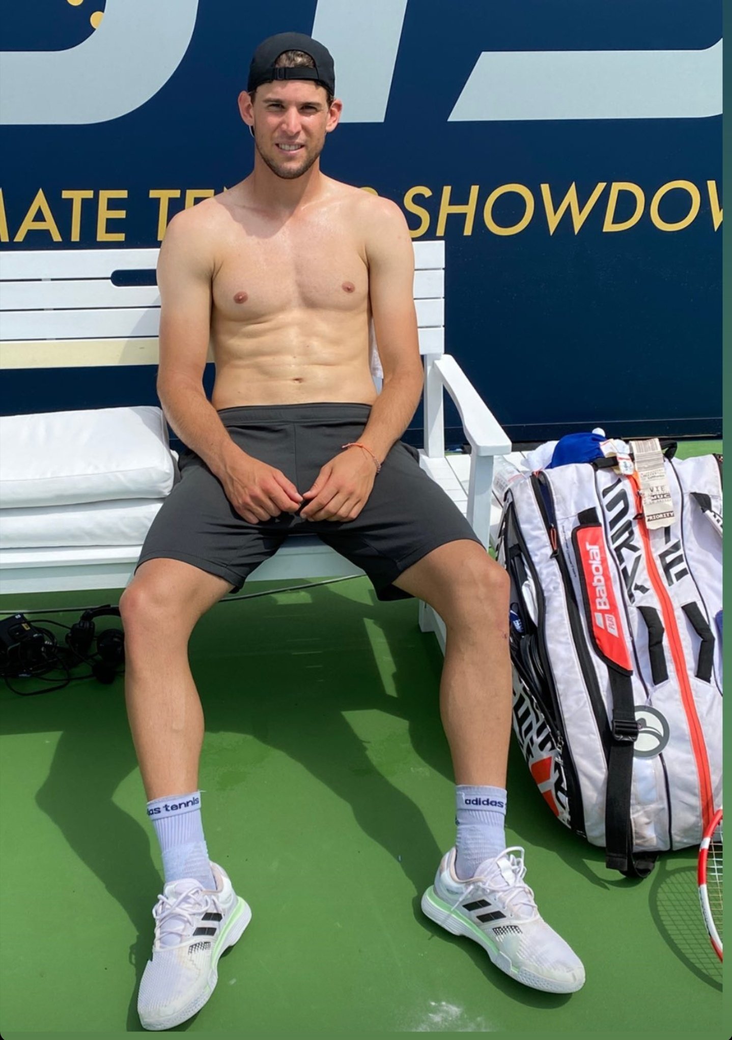 Dominic thiem shirtless moments captured in a minimalist style