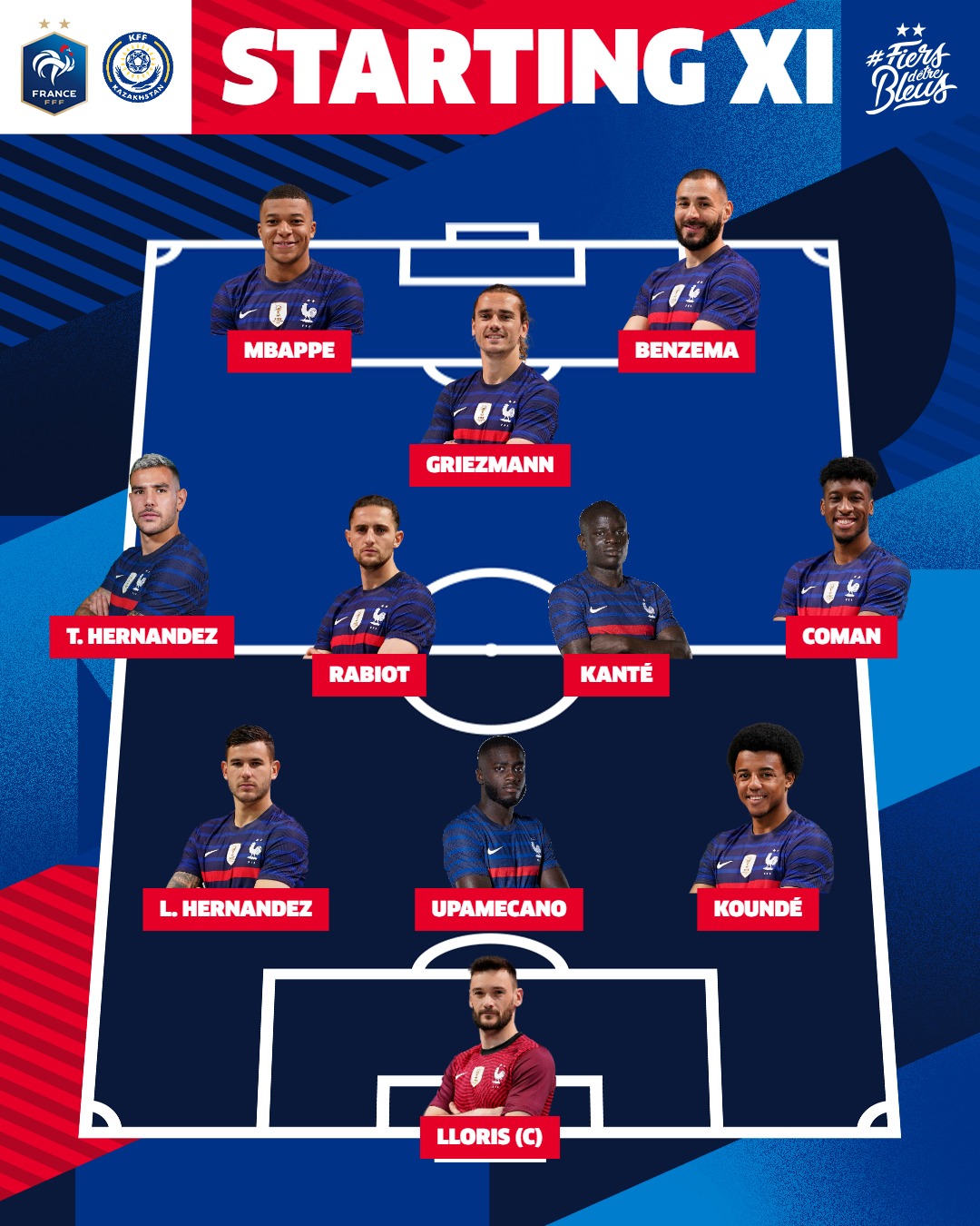 France line up displays courageous talent for the upcoming match