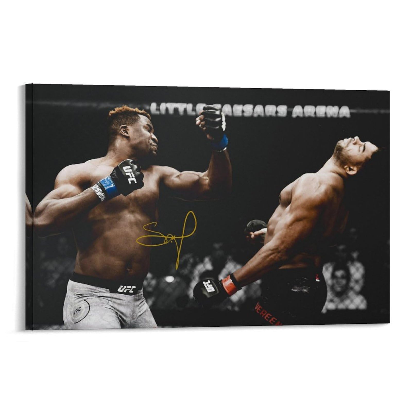 Francis ngannou poster showcasing fierce strength and determination
