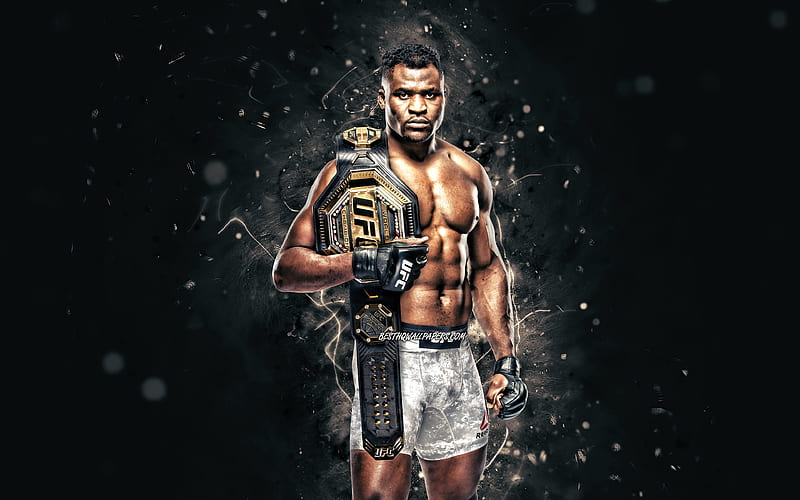 Francis ngannou wallpaper that showcases high-impact athletic spirit