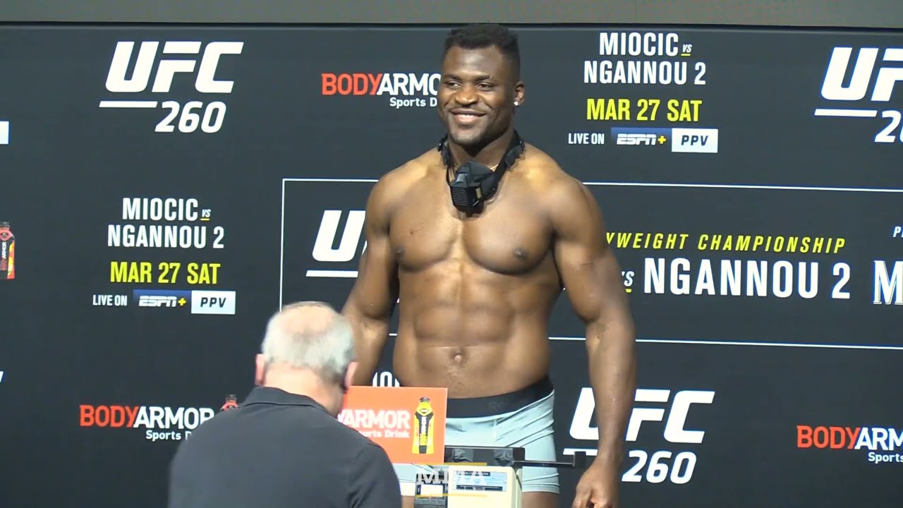 Synergetic vibes surrounding francis ngannou weigh in for fight night