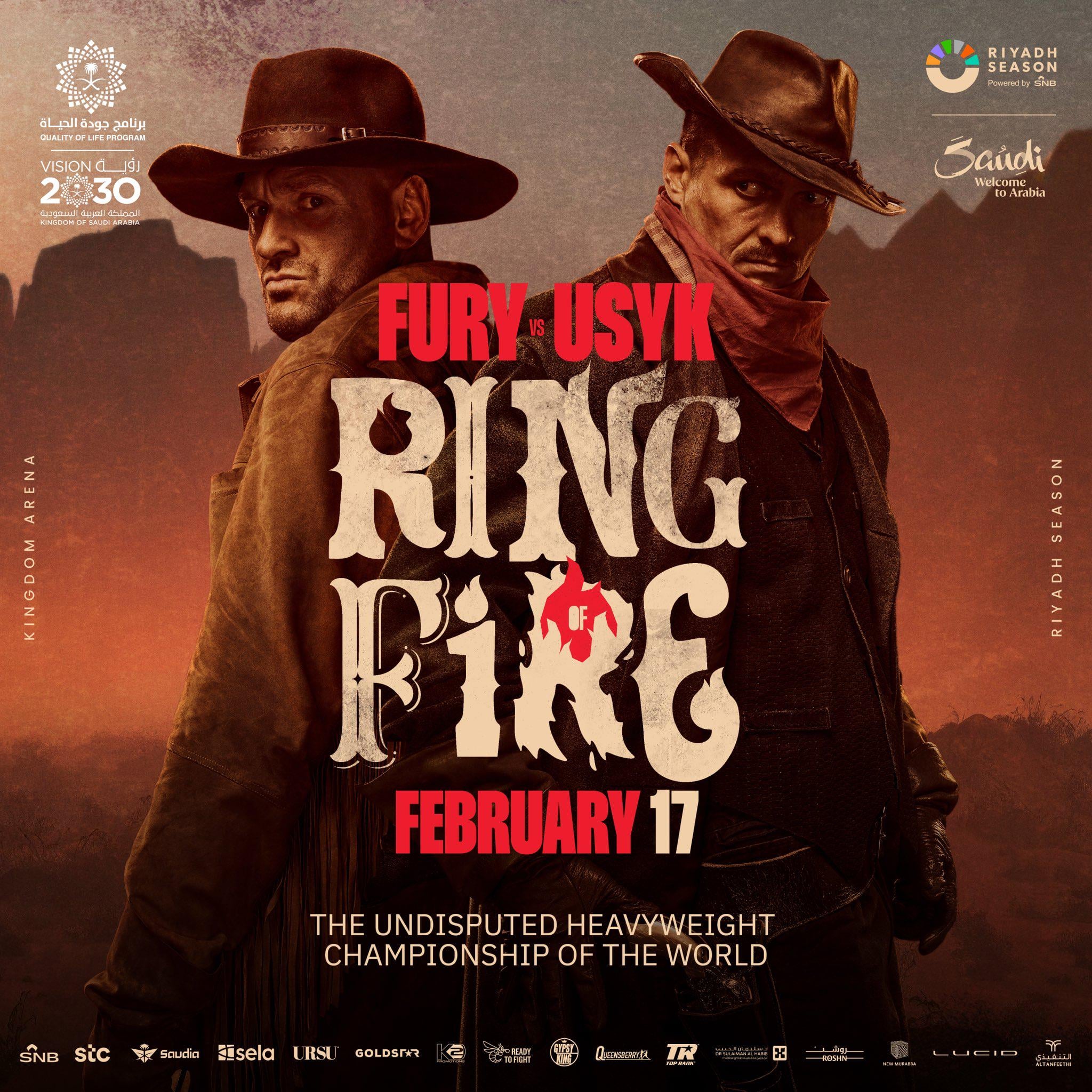Fury vs usyk poster inspired by their intense motivation for victory
