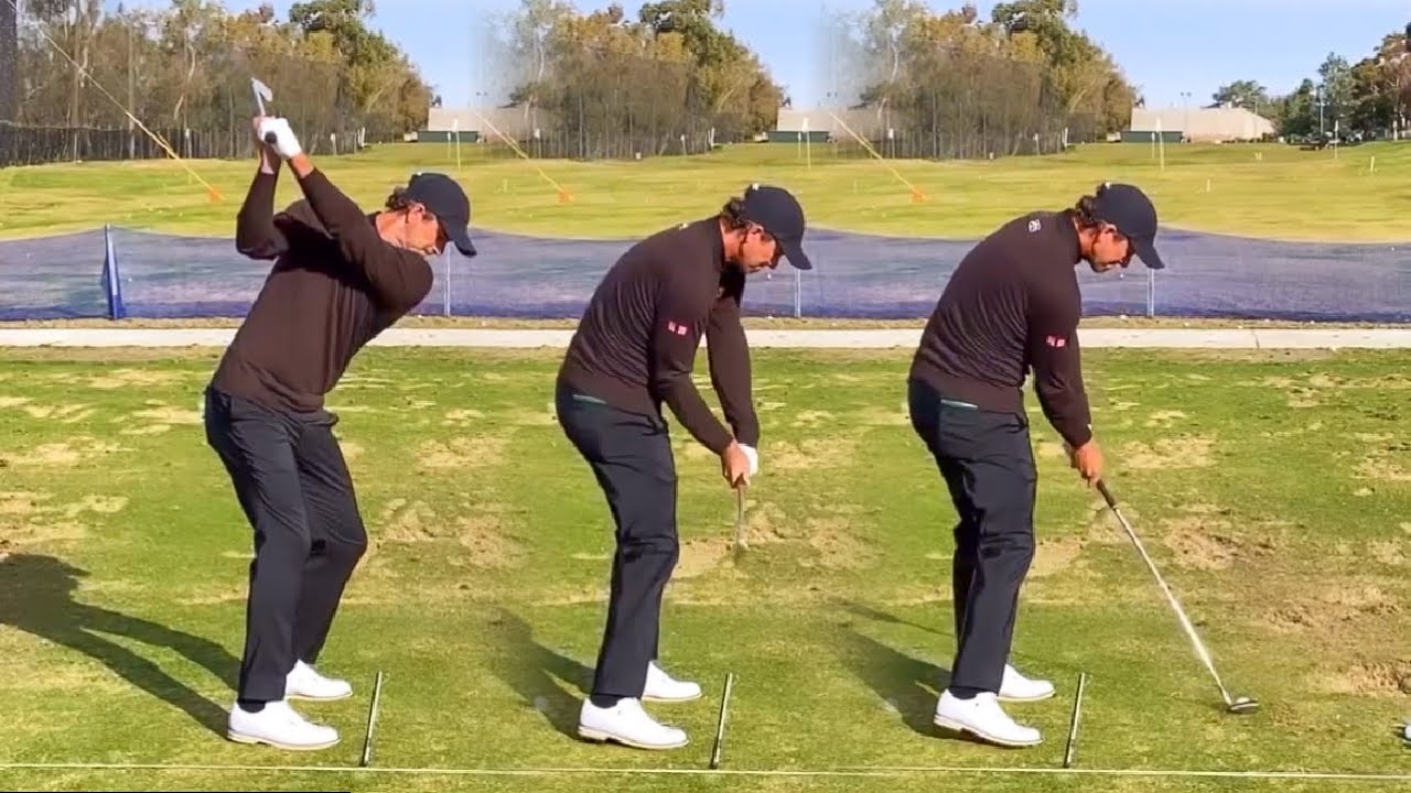 Down the line golf swing techniques with elite performance tips