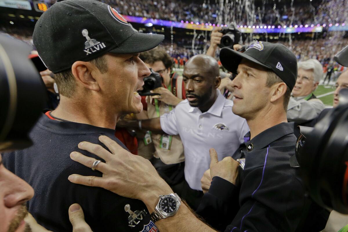Record-breaking rivalry as john and jim harbaugh meet in super bowl