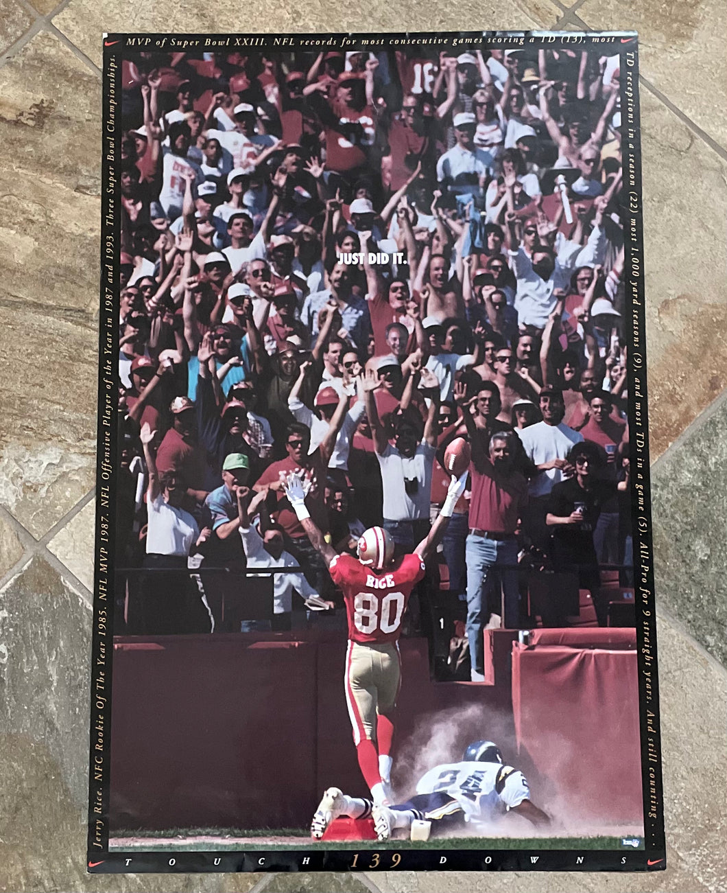 Jerry rice just did it poster showcasing his powerful legacy in sports