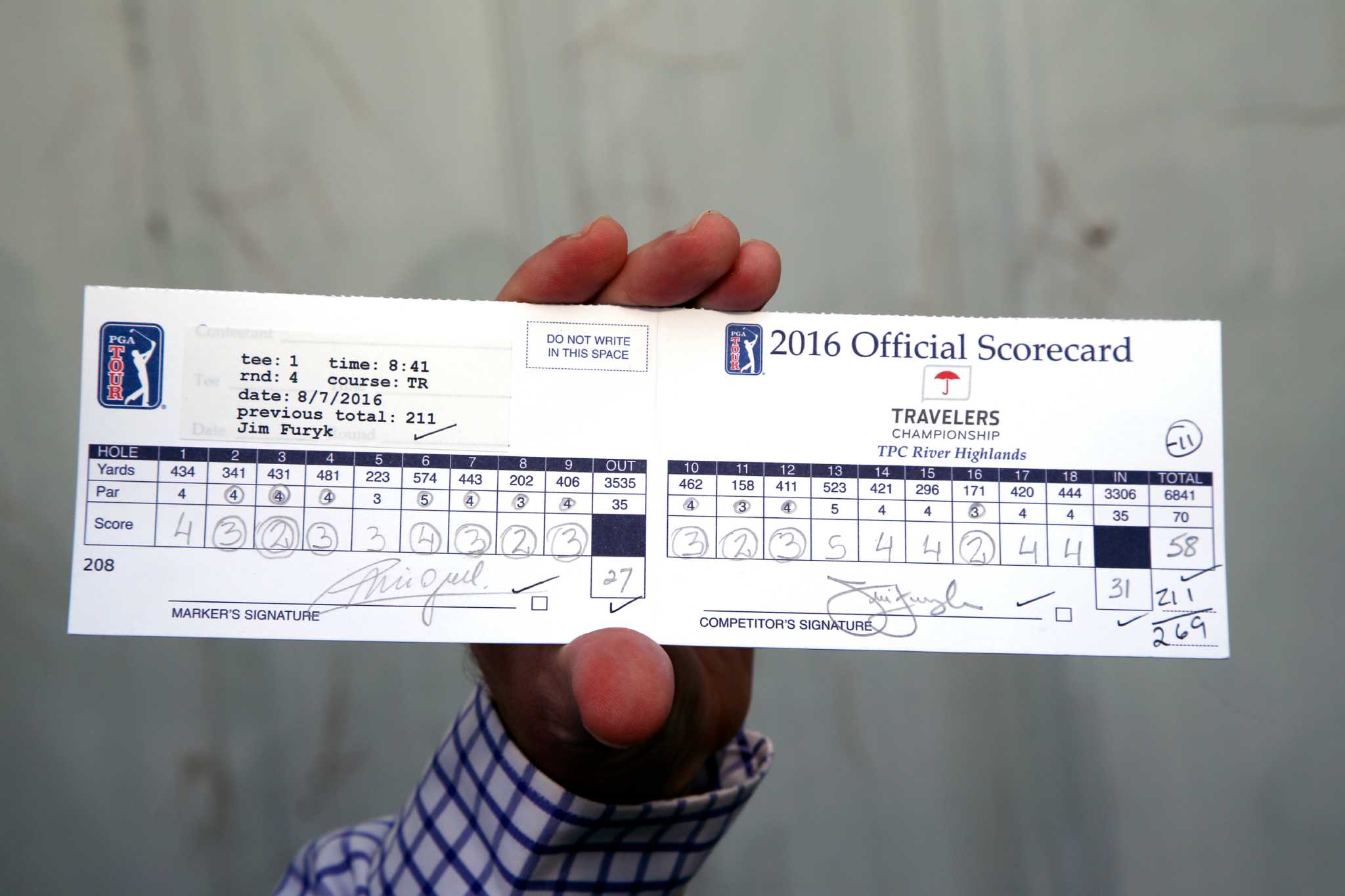 Jim furyk 58 scorecard showcasing premium quality golfing excellence