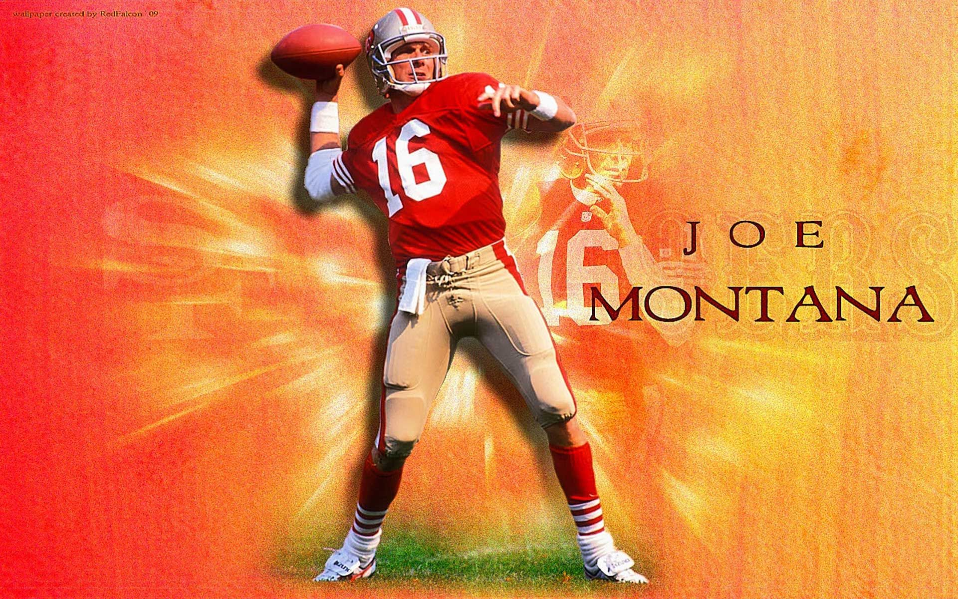 Mighty 49ers joe montana wallpaper for ultimate fan inspiration