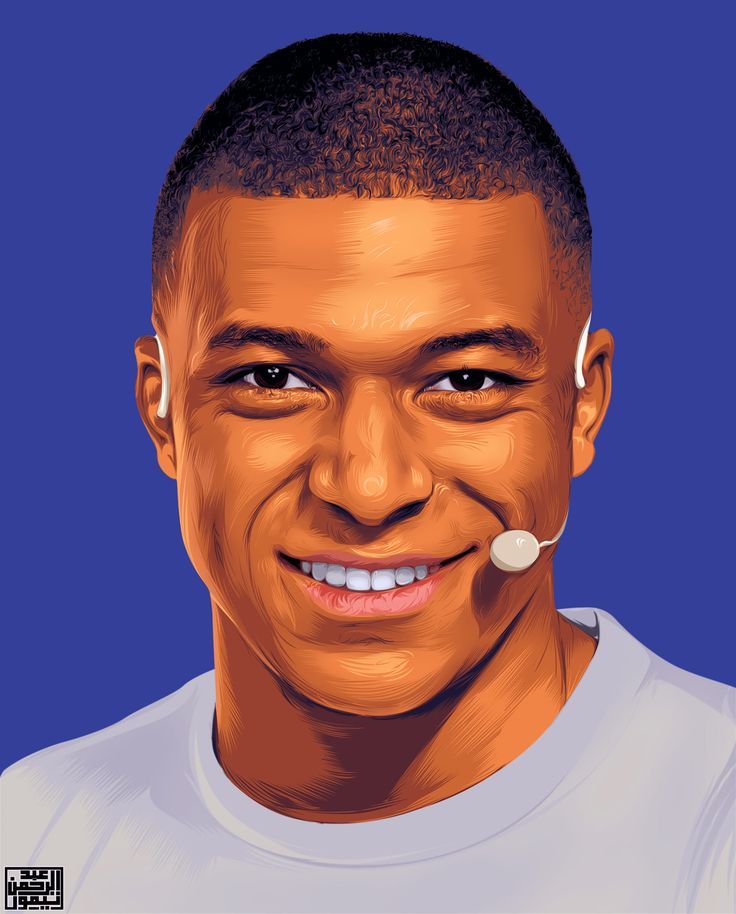 Unique mbappe portrait captures the essence of a football icon