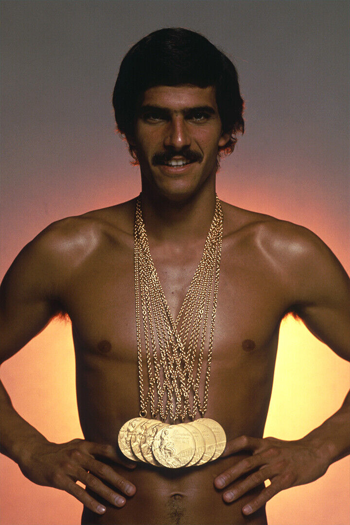 Mark spitz poster with medals showcases the tough spirit of champions
