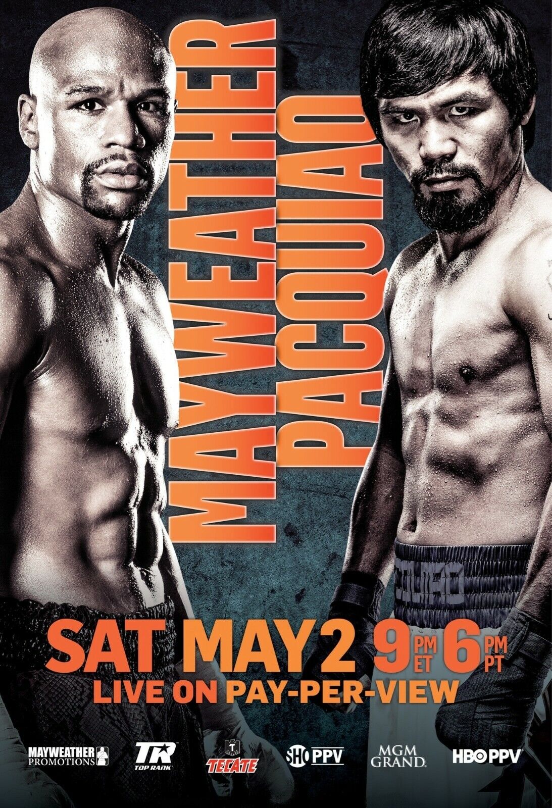 Mayweather vs pacquiao poster showcasing the spirit of the invincible