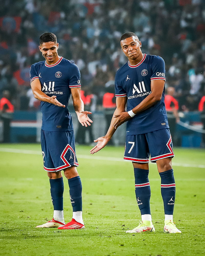Competitive mbappe and hakimi wallpaper to elevate your screen