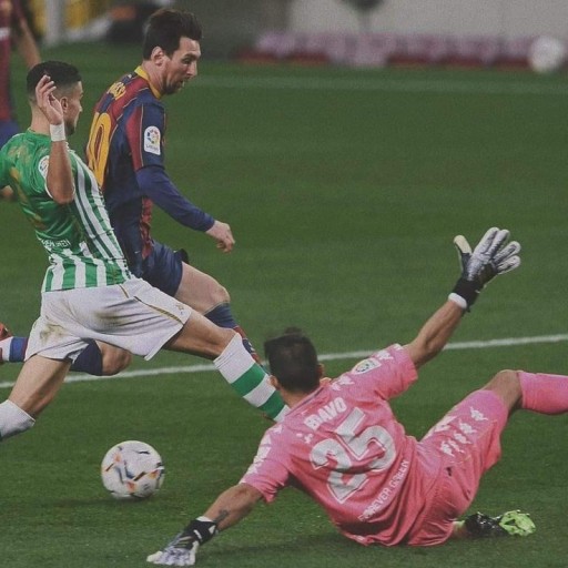 Ambitious messi action shot captures the essence of football greatness