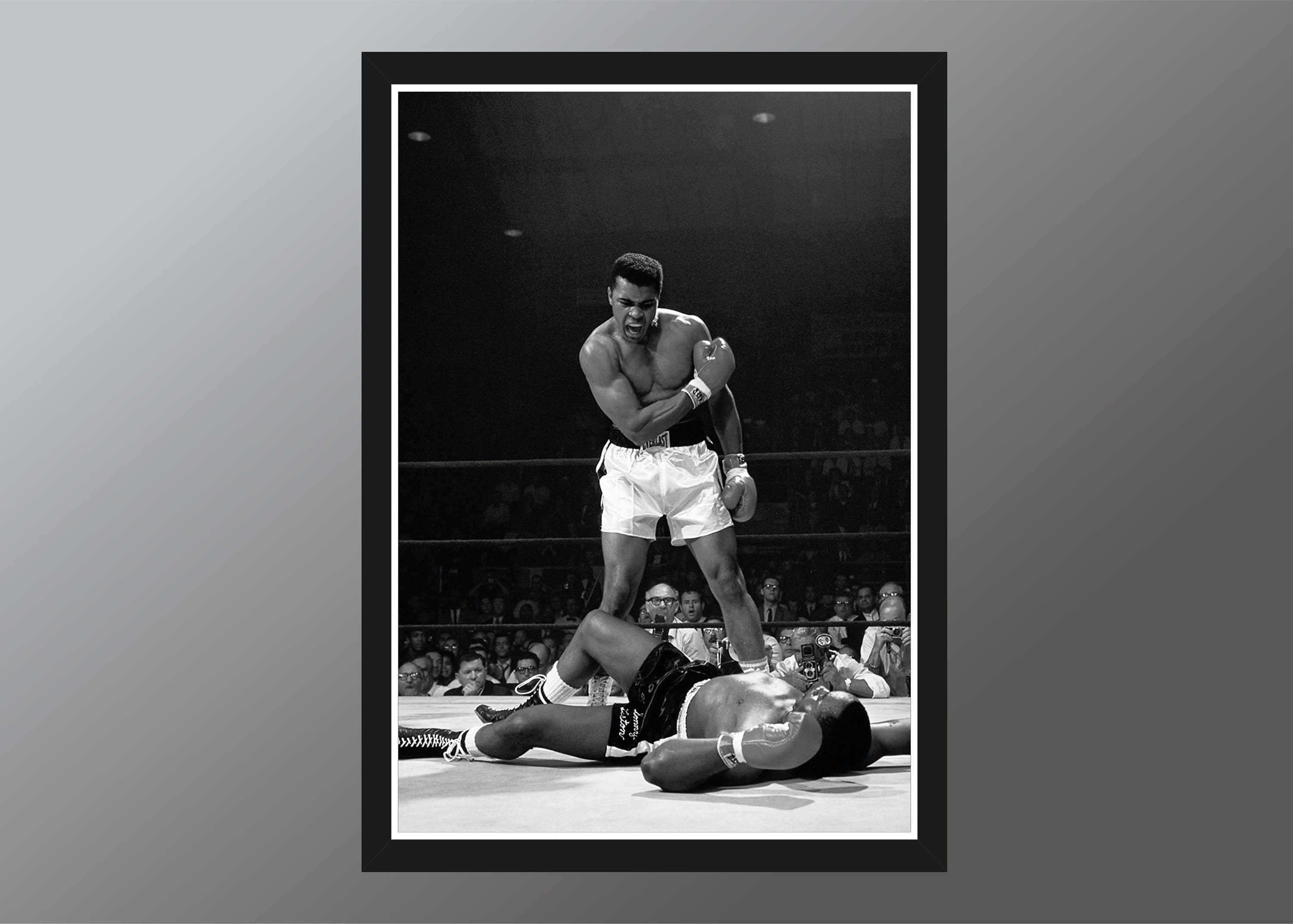 Muhammad ali black and white photo capturing unique boxing history