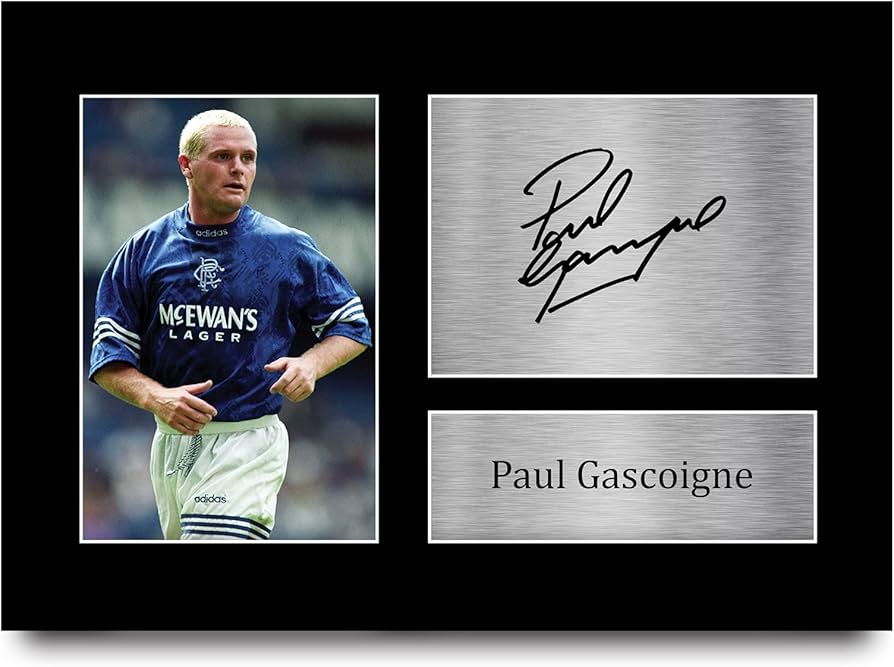 Expressive paul gascoigne autograph memorabilia for passionate fans