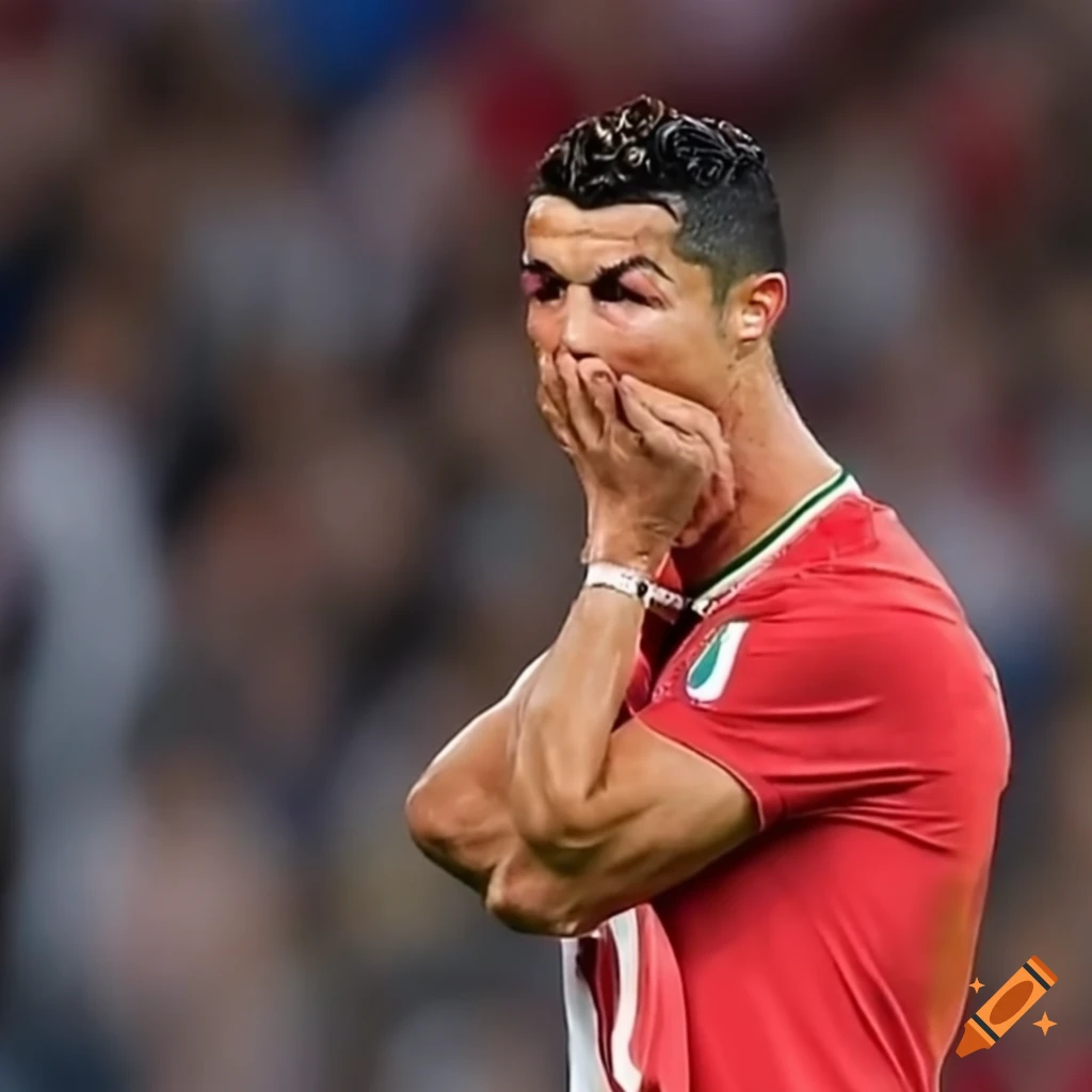 Invincible cr7 crying pic captures an emotional moment in football