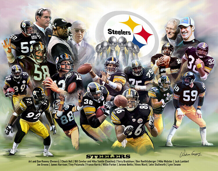 Pittsburgh steelers posters that celebrate championship-level victories