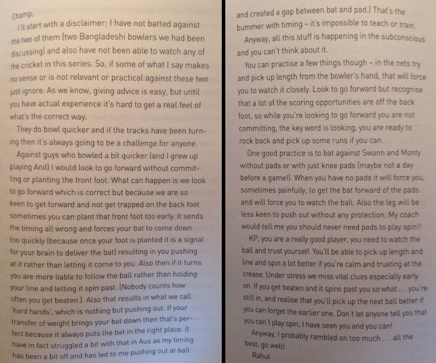 Unstoppable wisdom from rahul dravid’s email to kevin pietersen