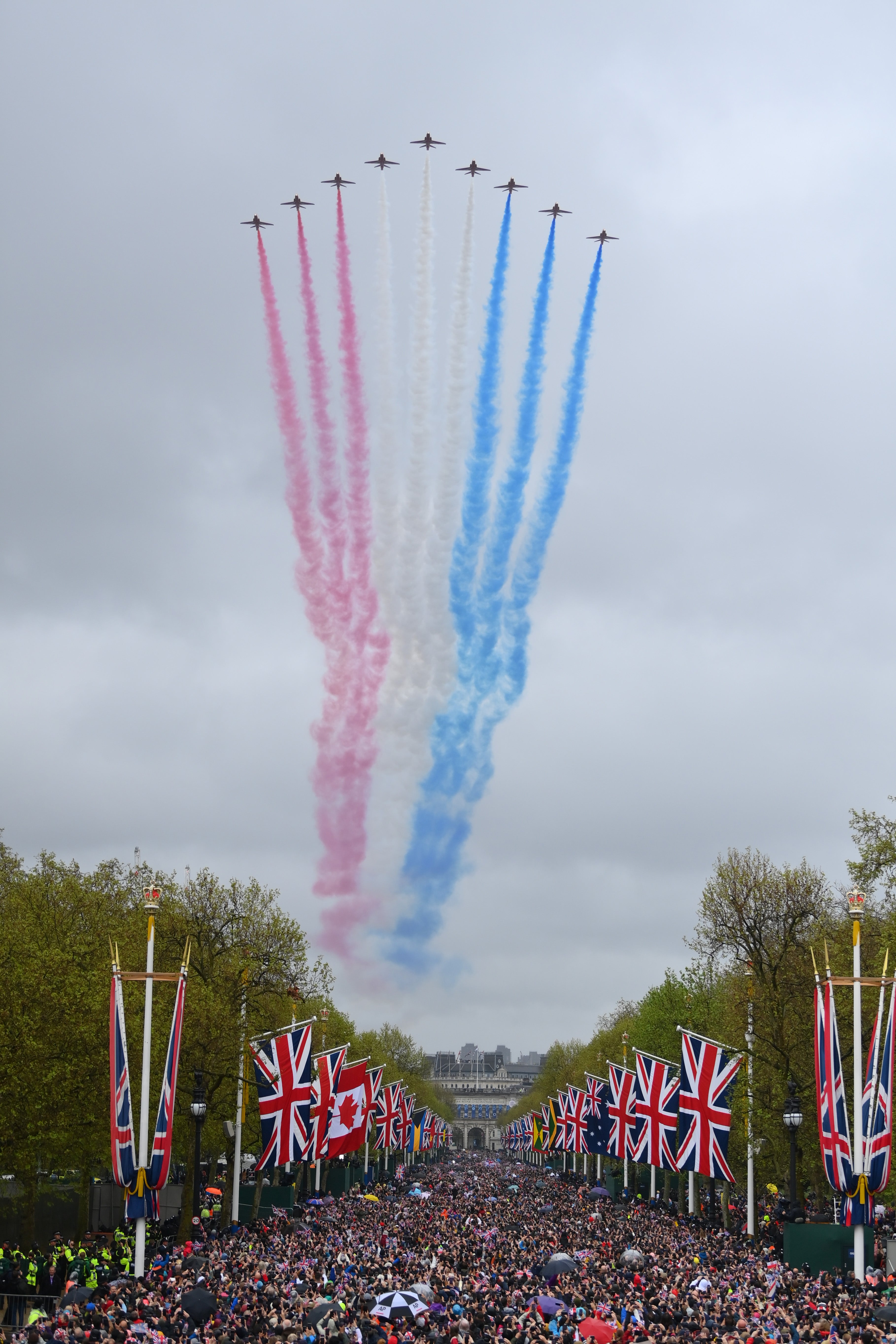 Record-breaking flyover coronation celebration captures the world