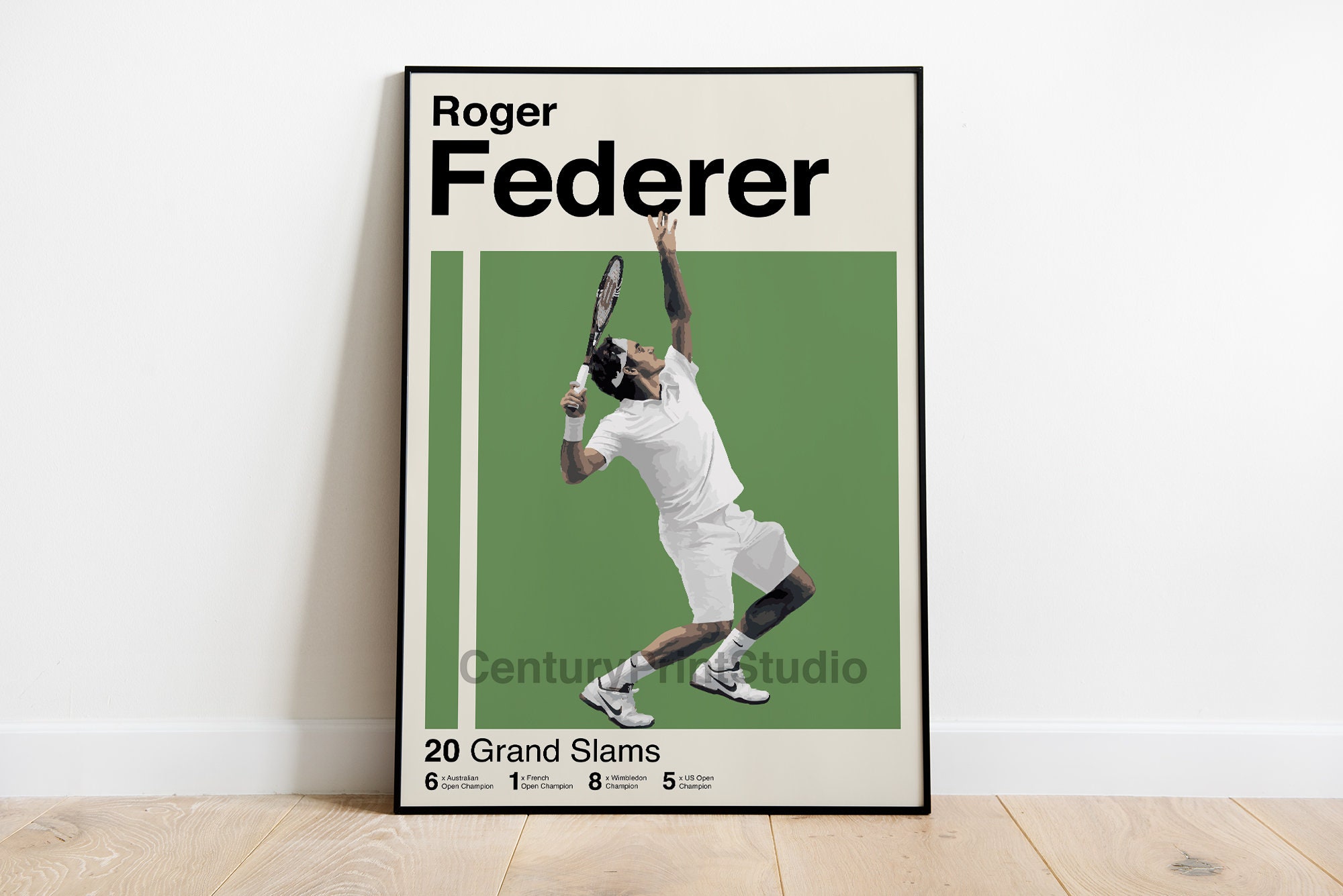 Federer poster featuring the unstoppable champion of tennis excellence