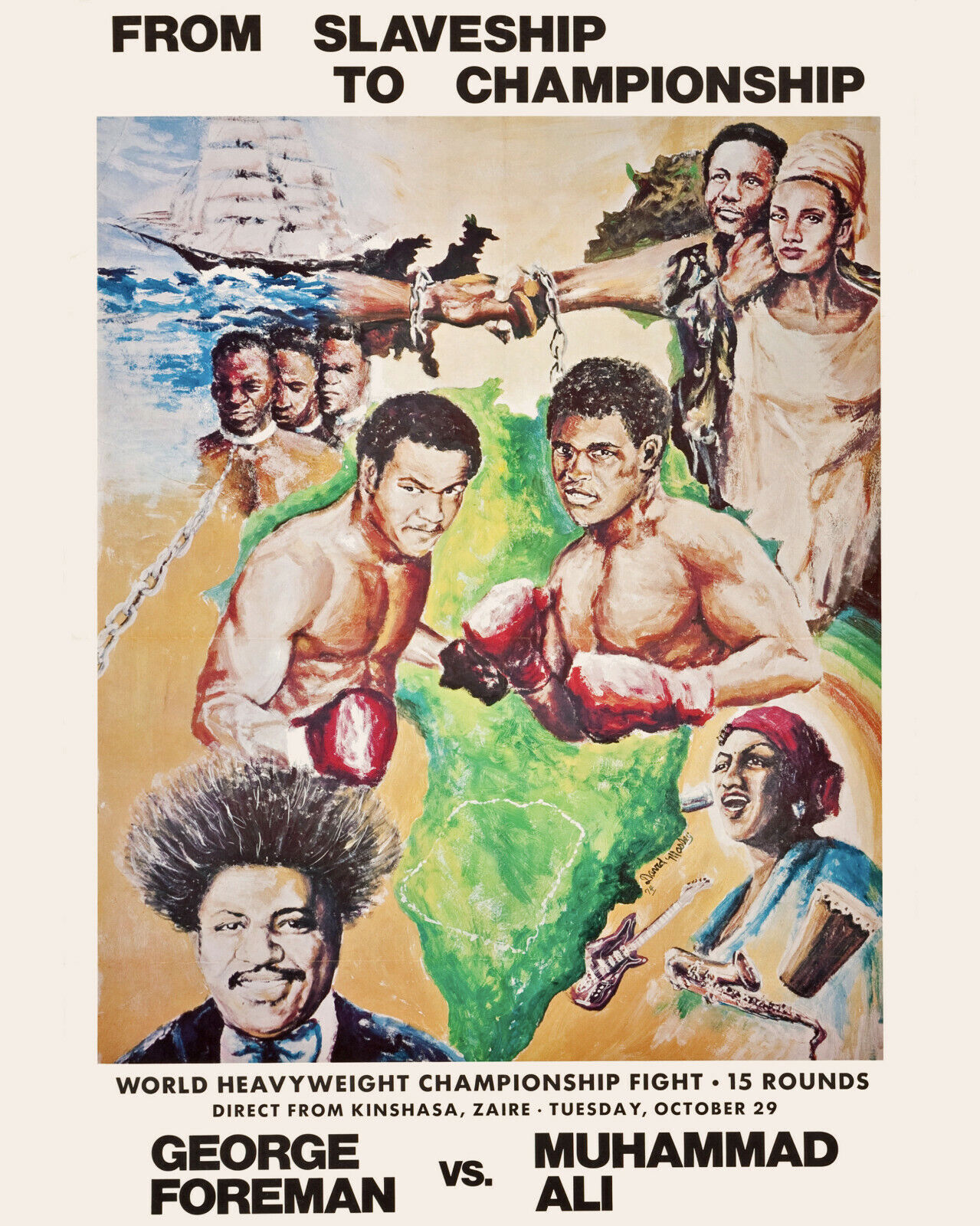 Rumble in the jungle poster showcasing innovative sports artistry