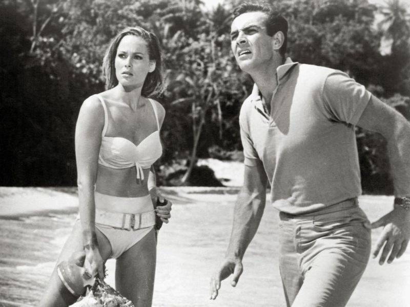 Sean connery and ursula andress: iconic bond moments captured