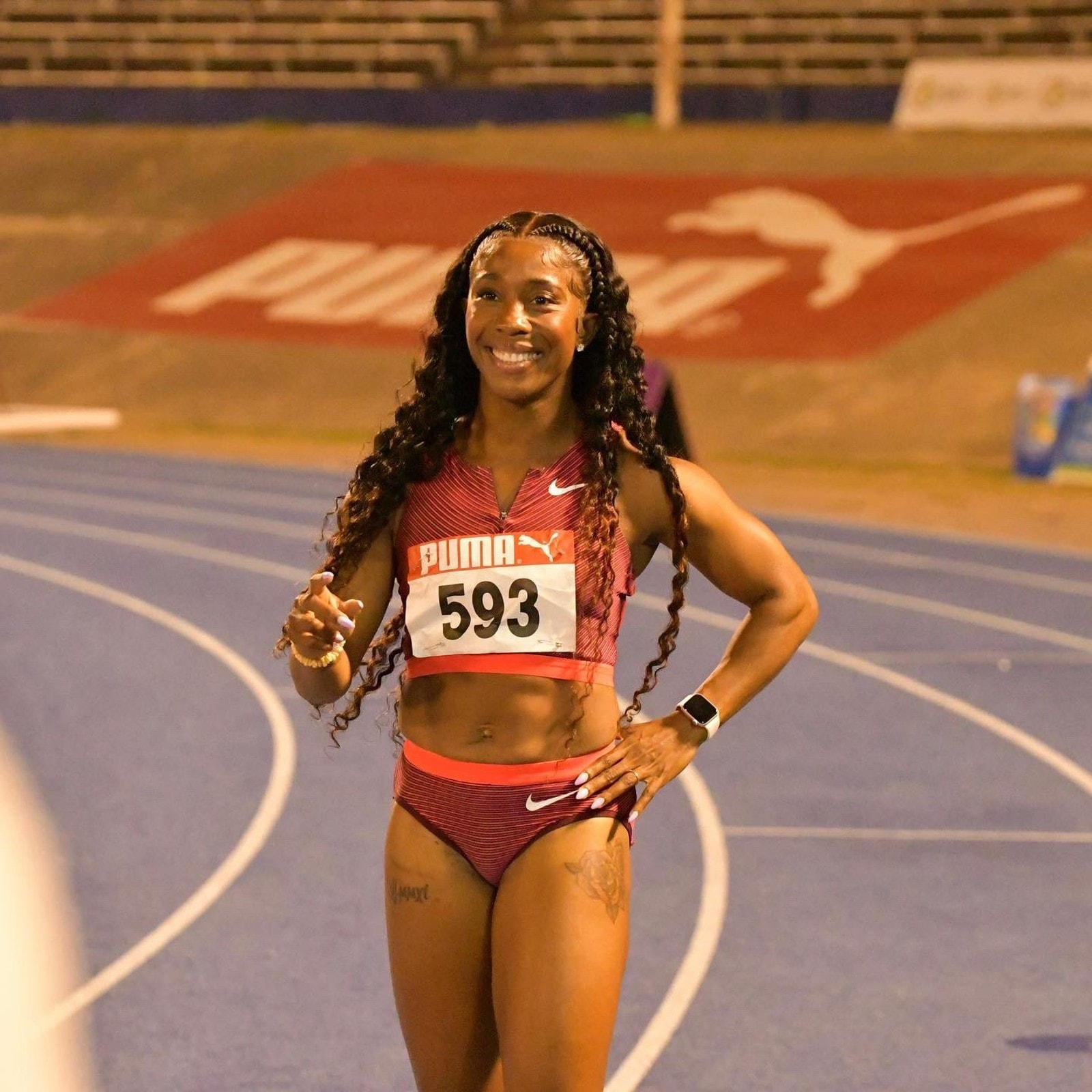 Shelly ann fraser pryce sexy and invincible on the track today