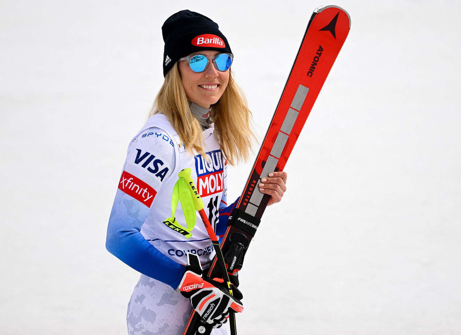 Mikaela shiffrin skis with precision and power on the slopes